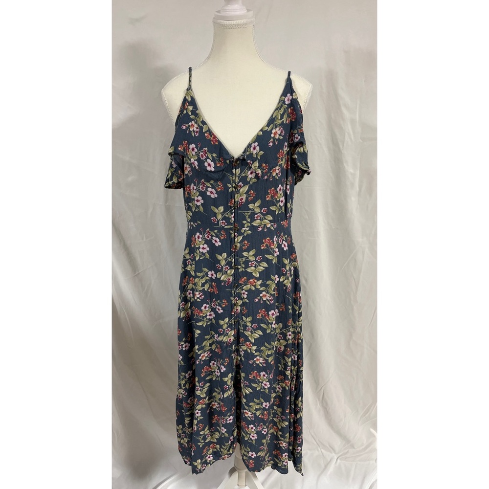 American Eagle Hanky Hem Button Up Floral Dress XL